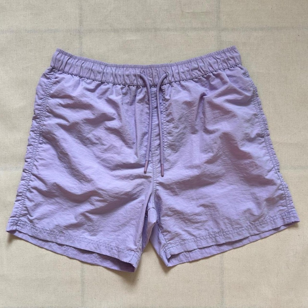 Forever 21 Men Lavender Nylon Swim Trunks Shorts Size Large Beach Summer Y2K